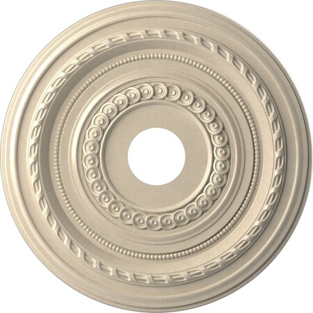 Ekena Millwork Cole PVC Medallion (Canopies up to 5 1/8"), 19"OD x 3 1/2"ID x 1"P, Universal Metallic Pearl Mist CMP19COEPE